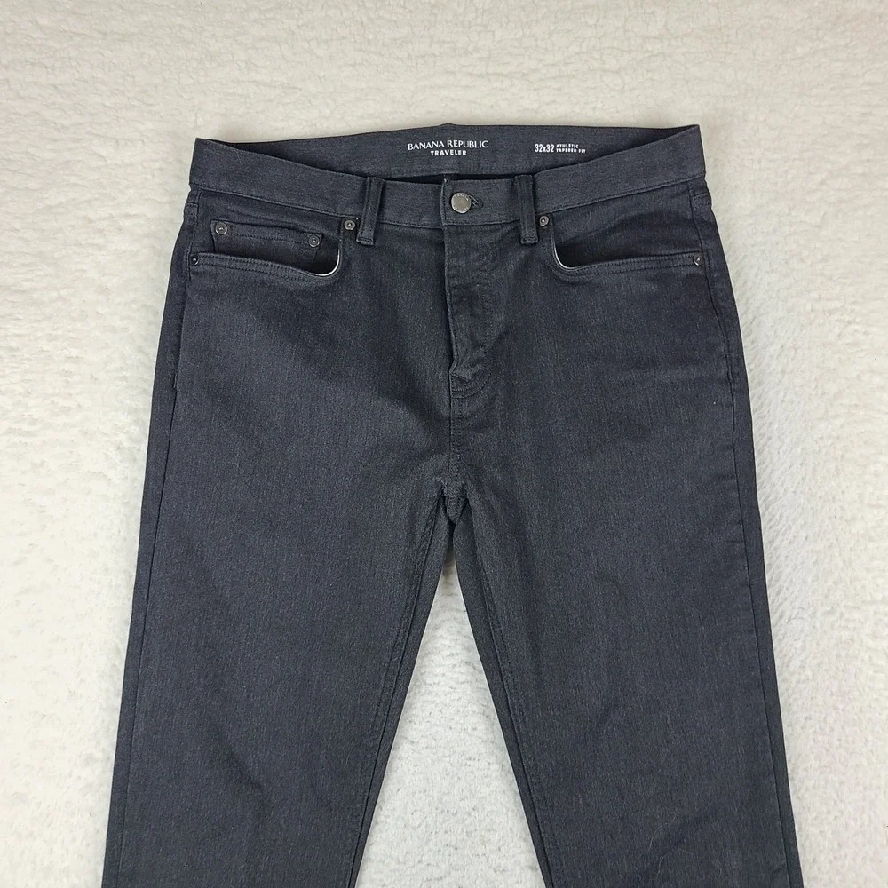 Banana Republic Traveler Pants Mens 32x32 Dark Gray Athletic Tapered Fit Chino